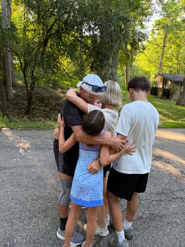 Ryan with family at the finish
