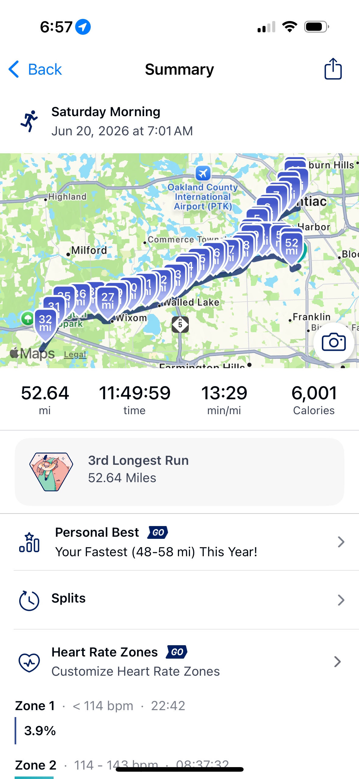 Day 3 run route - double marathon